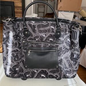 Calpak Black and Gray Patterned Bag